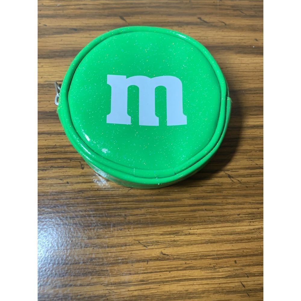 Small green m&m zipper bag